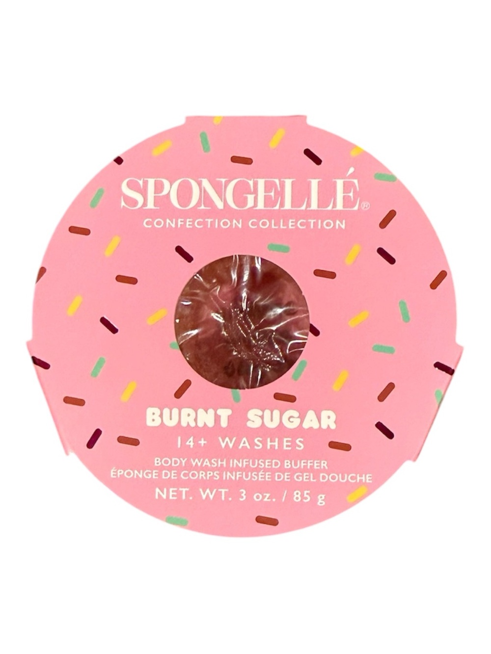 Spongellé Burnt Sugar Body Wash Infused Buffer — Pink with Sprinkles